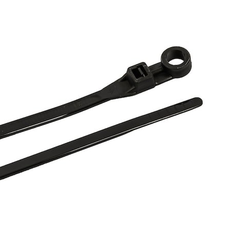Forney Cable Tie, 8 in L, 2 in Max Bundle Dia., Black, Nylon 6/6, 50 lb Strength, 25 PK 62105